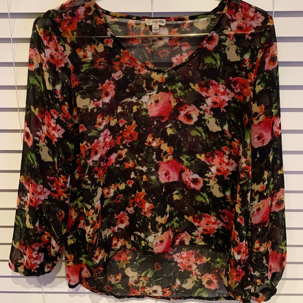 Floral sheer top